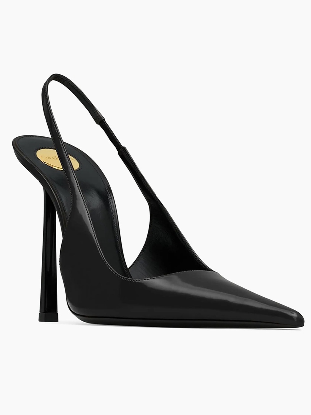 Saint Laurent Vendome Slingback Pumps in Glazed Leather - Picture 3 of 7